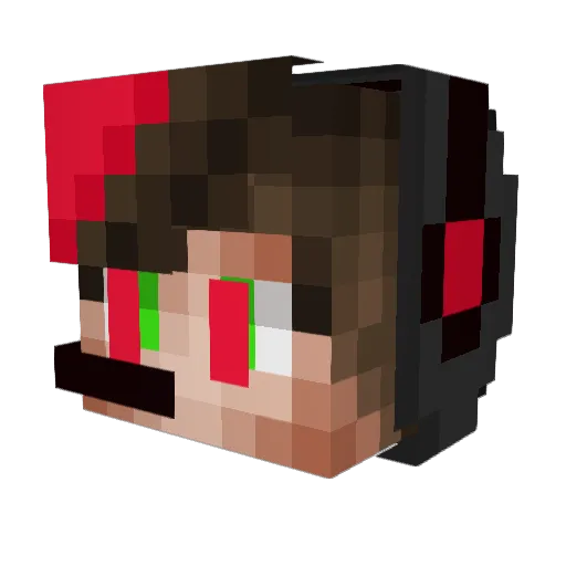 AntClapper Minecraft avatar head, 3D render