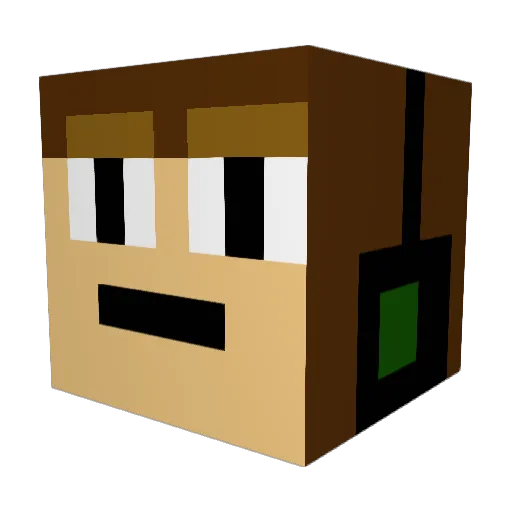 AntPan Minecraft avatar head, 3D render