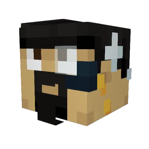 AntVenom Minecraft avatar head, 3D render