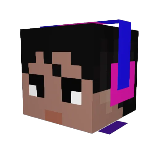 Antaau Minecraft avatar head, 3D render