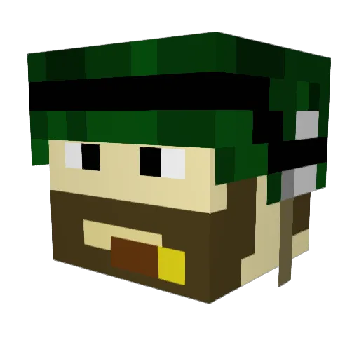 Antagono Minecraft avatar head, 3D render