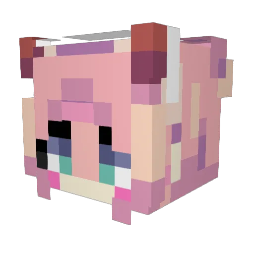 Antarki Minecraft avatar head, 3D render