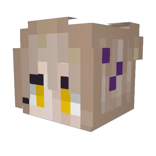 Antayari Minecraft avatar head, 3D render