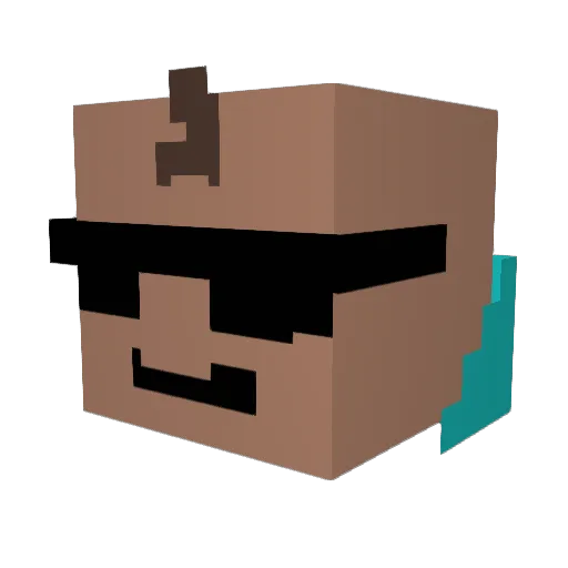 Anteeks Minecraft avatar head, 3D render
