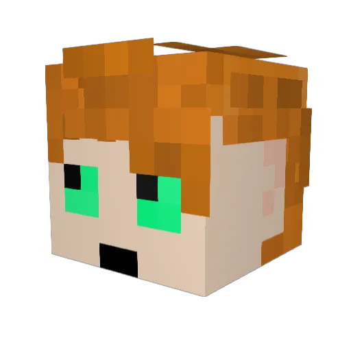 Antesibas Minecraft avatar head, 3D render