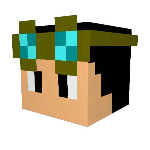 Anteum Minecraft avatar head, 3D render