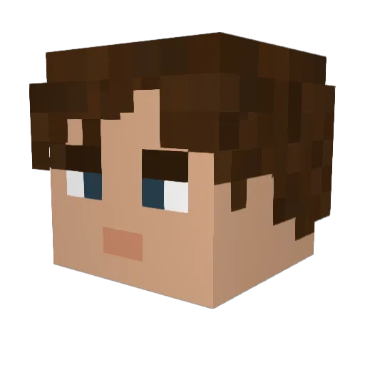 AnthonyRavioli Minecraft avatar head, 3D render