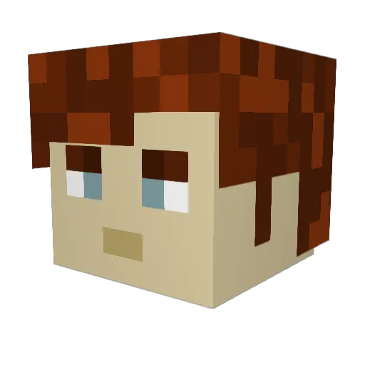 Anthyk Minecraft avatar head, 3D render