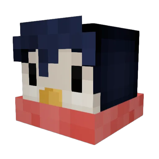 Anti030held Minecraft avatar head, 3D render