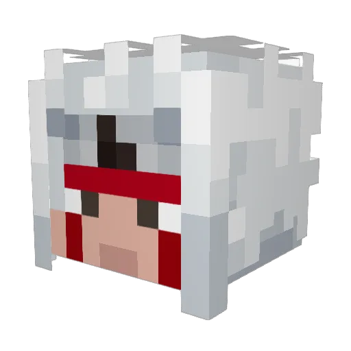 AntiMaster Minecraft avatar head, 3D render