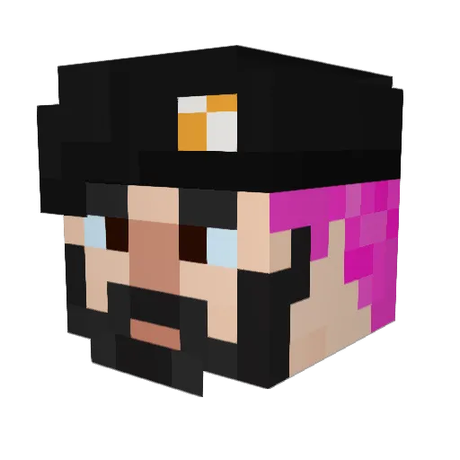 AntiMin Minecraft avatar head, 3D render