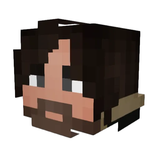 AntiPrezi Minecraft avatar head, 3D render