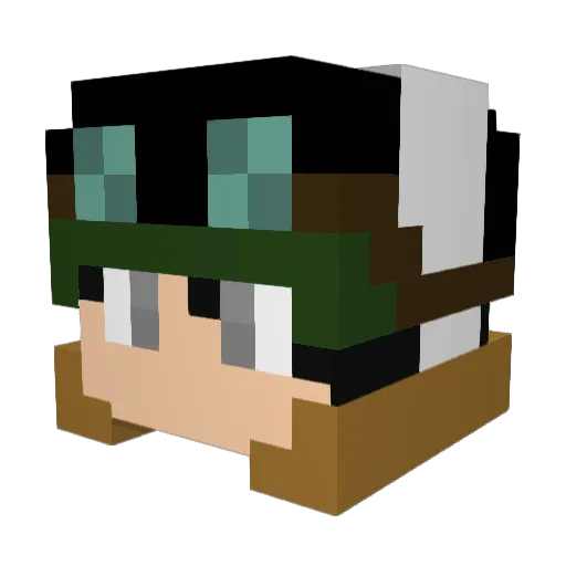 Antichthonic Minecraft avatar head, 3D render