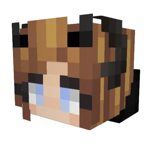 Anticipate Minecraft avatar head, 3D render