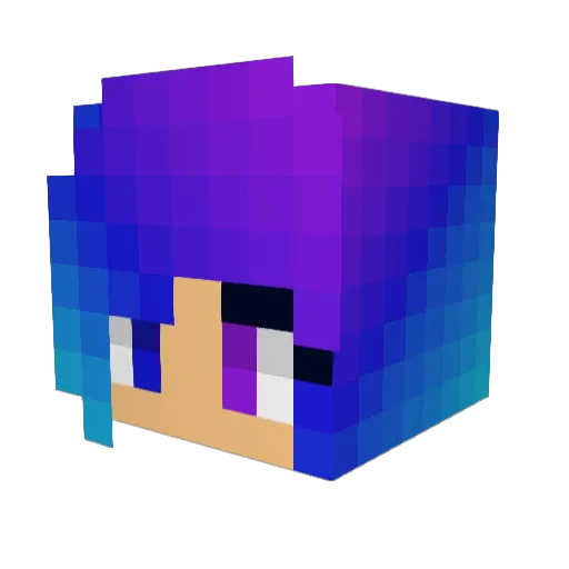 Antikier Minecraft avatar head, 3D render