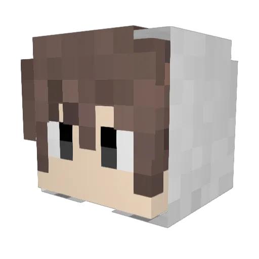 Antikindless Minecraft avatar head, 3D render
