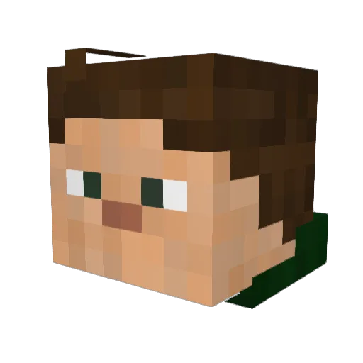 Antilazuli Minecraft avatar head, 3D render