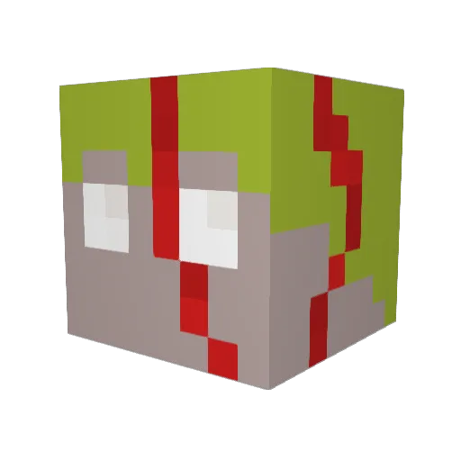 Antiman Minecraft avatar head, 3D render