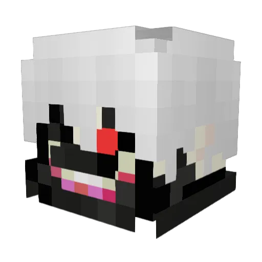 Antiny Minecraft avatar head, 3D render
