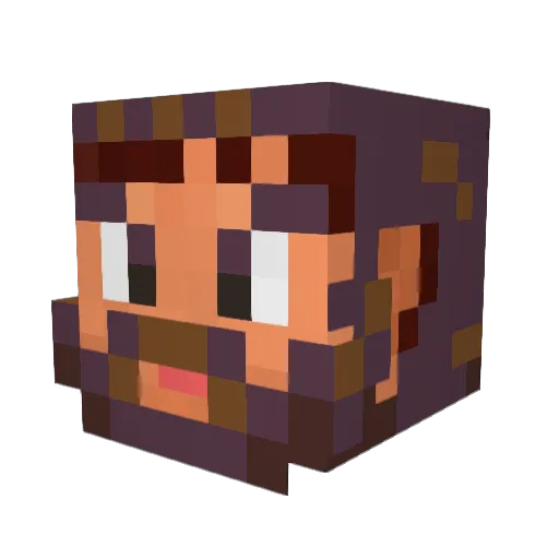 Antiupdate Minecraft avatar head, 3D render