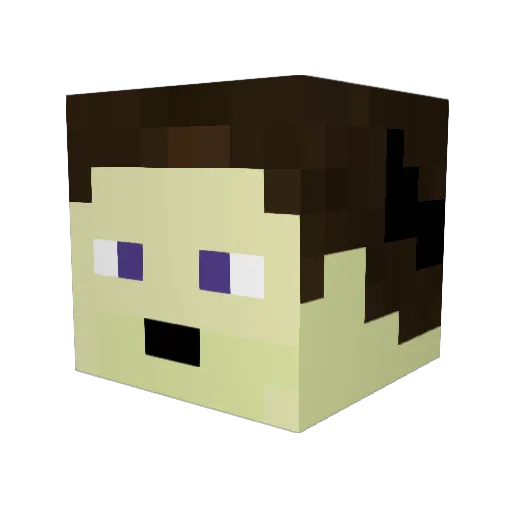 Antmega Minecraft avatar head, 3D render