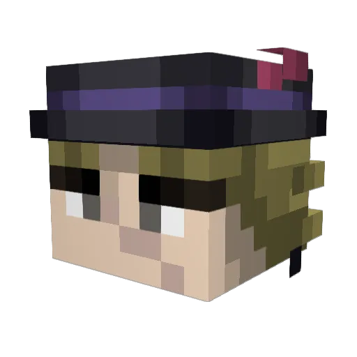 Anton1na Minecraft avatar head, 3D render