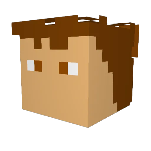 AntonF Minecraft avatar head, 3D render