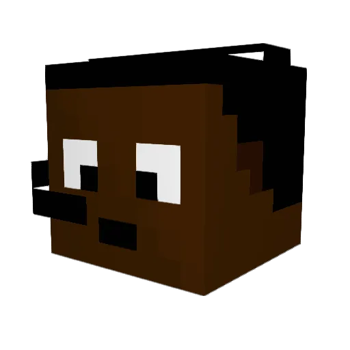 AntonMalkani Minecraft avatar head, 3D render