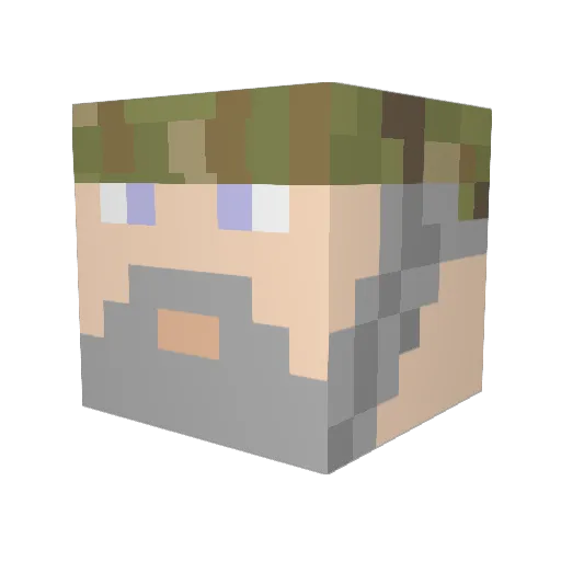 AntoniusBlocc Minecraft avatar head, 3D render