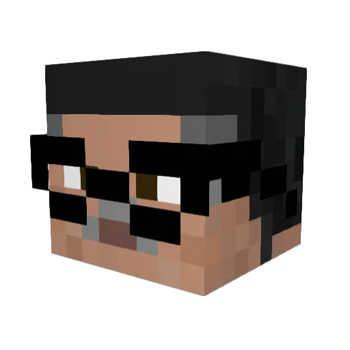 AntonybjR Minecraft avatar head, 3D render