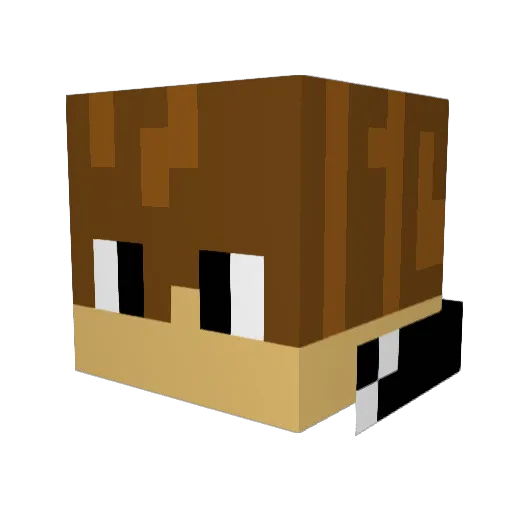AntosYoutube Minecraft avatar head, 3D render