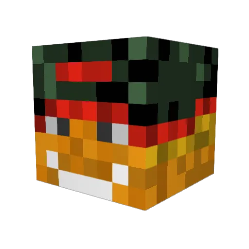 AntoshkaB Minecraft avatar head, 3D render
