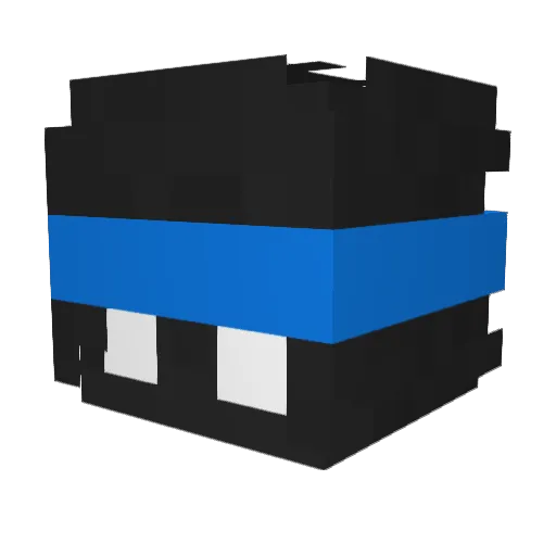 Antromic Minecraft avatar head, 3D render