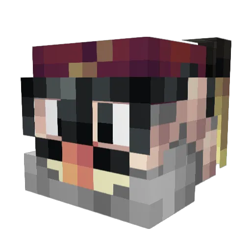 Antusio Minecraft avatar head, 3D render