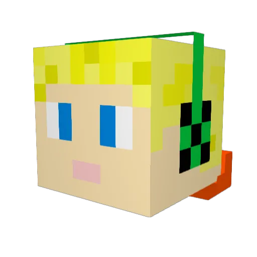 Antveau Minecraft avatar head, 3D render
