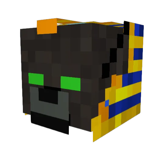 Anubis_black Minecraft avatar head, 3D render