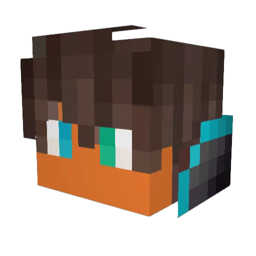 Anukaah Minecraft avatar head, 3D render