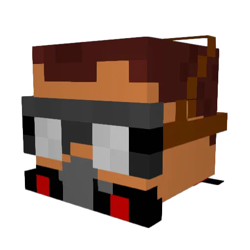Anukex Minecraft avatar head, 3D render