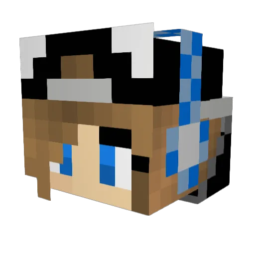 Anutchka Minecraft avatar head, 3D render