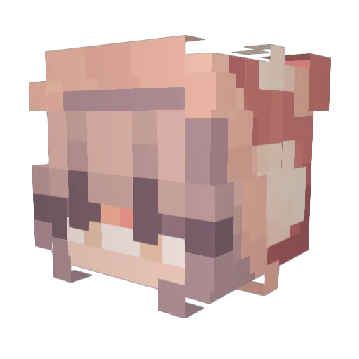 AnvenaA Minecraft avatar head, 3D render