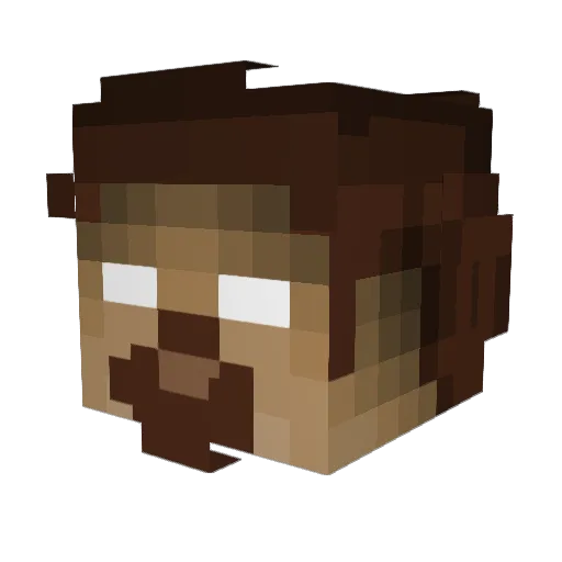 Anvindir Minecraft avatar head, 3D render
