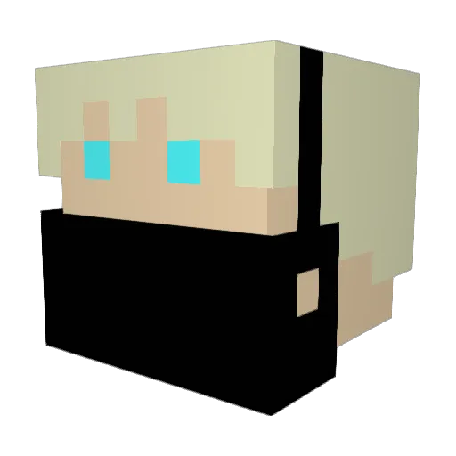 AnxGirl Minecraft avatar head, 3D render
