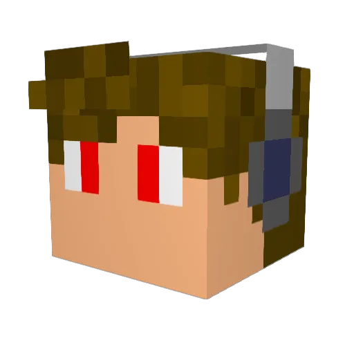 Anxel_Lai Minecraft avatar head, 3D render