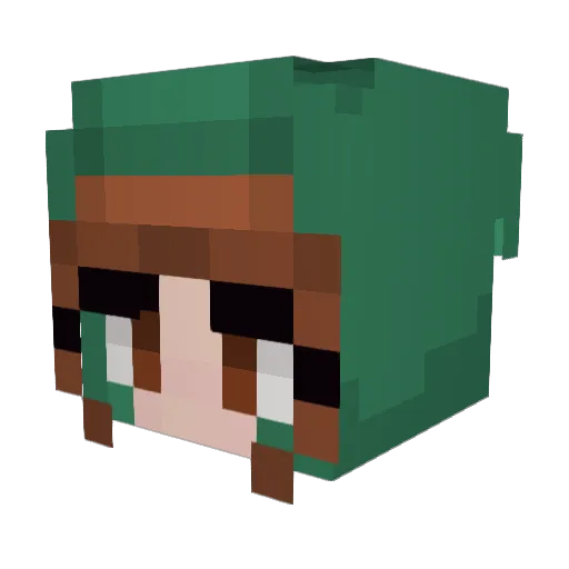 AnxiLety Minecraft avatar head, 3D render