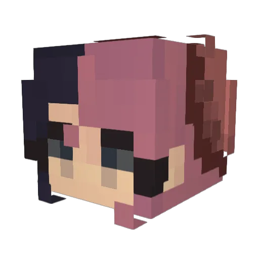 AnxietyLuna Minecraft avatar head, 3D render