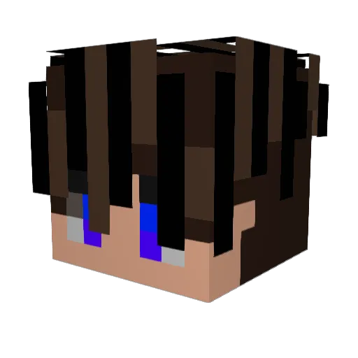 Anxiogene Minecraft avatar head, 3D render