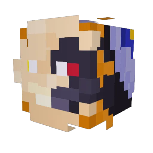 Anxiouscr0w Minecraft avatar head, 3D render