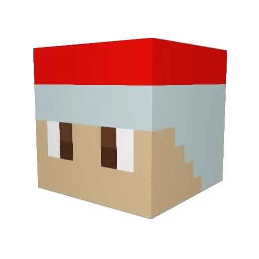 AnyaMiNo Minecraft avatar head, 3D render