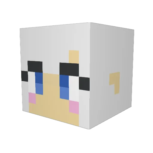 AnyaStirling Minecraft avatar head, 3D render
