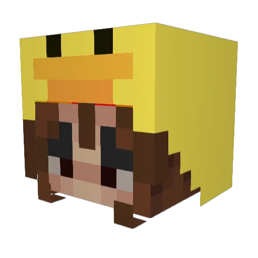 AnyaStrobel Minecraft avatar head, 3D render